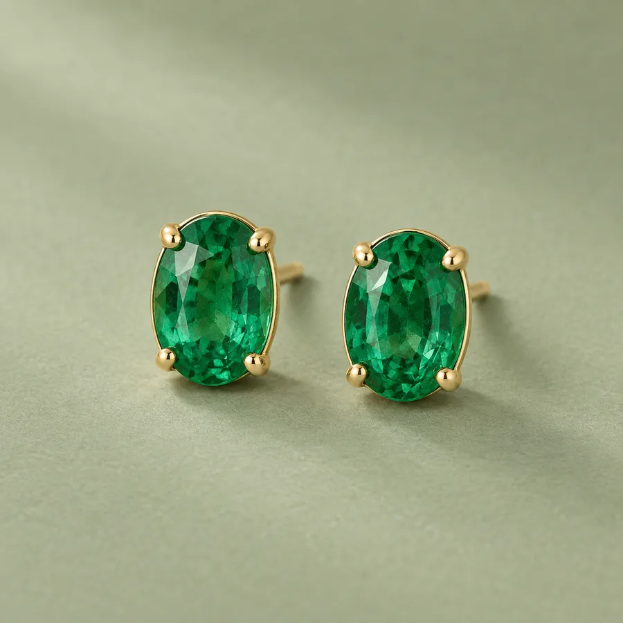 Emerald Glow Studs