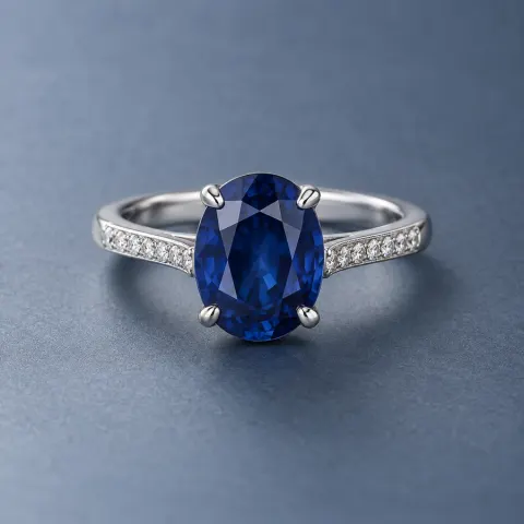 Sapphire Halo Ring