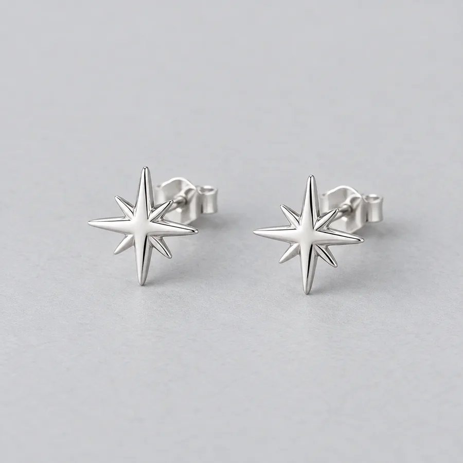 Silver Starburst Studs